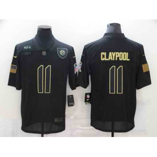 Nike Pittsburgh Steelers 11 Chase Claypool Black 2020 Salute To Service Limited Jersey